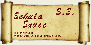 Sekula Savić vizit kartica